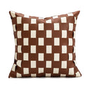 Woven Leather Cushion Cover - Brown Headboard Pillowcase by Axyaa