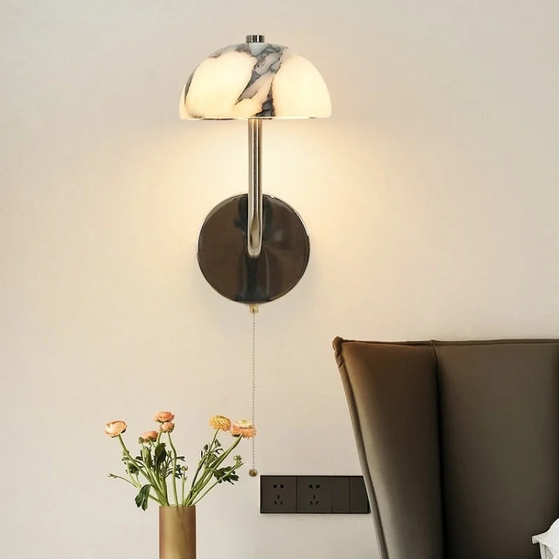 Axyaa Nordic LED Wall Sconce Marble Iron Modern Interior Lighting