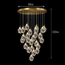 Axyaa Crystal Stair Chandelier LED Ceiling Light for Living Room