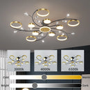 Axyaa LED Smart Remote Control Round Chandelier for Living Room Kitchen Interior Lighting