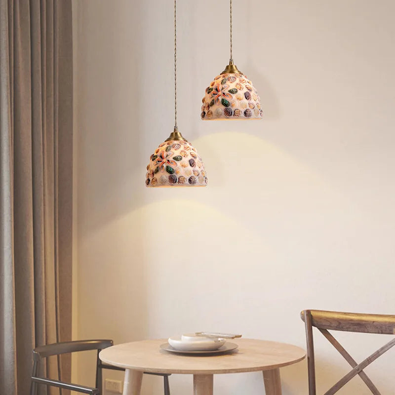 Axyaa Nordic Tiffany Shell Pendant Light for Japanese Restaurant & Home Décor