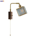 Axyaa Cube Glass LED Wall Lights - Walnut Wood Finish