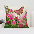 Axyaa Roses Flowers Pillow Cover, 45x45, Living Room Cushions, Aesthetic Decor