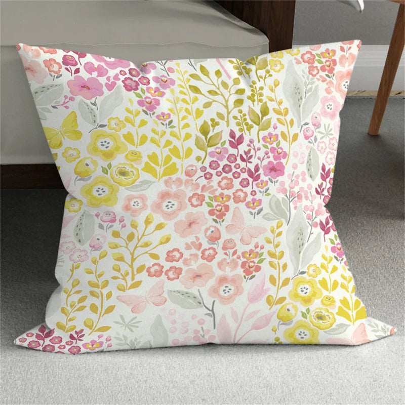 Axyaa Small Daisy Leaves Cushion Cover - Home Decor Pillowcases