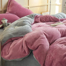 Axyaa Flannel Bedding Set with Fleece Duvet Cover, Soft & Warm Sheet + Pillowcase