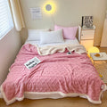 Axyaa Geometric Pattern Fleece Blanket: Soft & Cozy Throw for Sofa, Bed, Travel