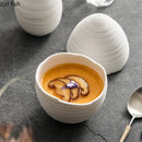 Axyaa White Ceramic Dessert Soup Bowl Set for Molecular Cuisine Tableware