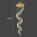 Axyaa Crystal Chandelier Stair Pendant Living Room Light Modern Interior Lighting