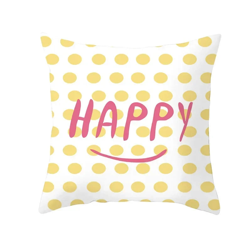 Axyaa Romantic Couple Pillowcases | Soft Cartoon Pattern Sofa Pillow Covers