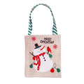 Christmas Candy Bag with Snowman & Santa Claus Pattern by Axyaa - Festive Tote Bag