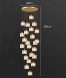 Axyaa Modern Ring Stairs Pendant Light Chandeliers for Living and Dining Room