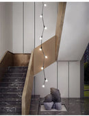 Axyaa Glass Ball Chandelier for Villa, Hotel, and Duplex Apartment Staircase Décor