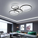 Axyaa Modern LED Chandelier Black/Gold Light Luxury Circular Ring Ceiling Fixture