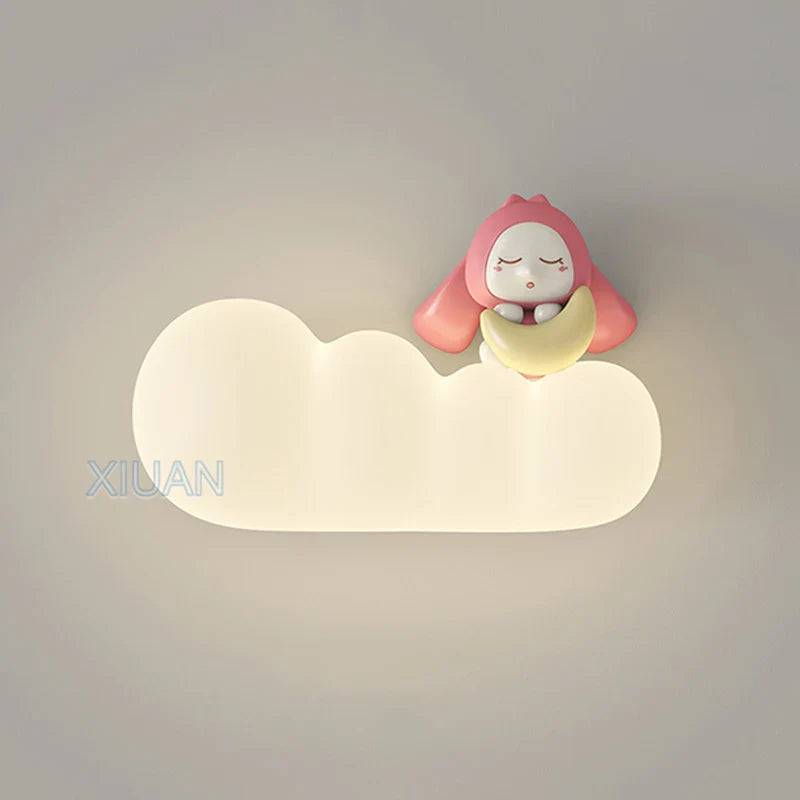 Axyaa Caterpillar Rabbit Moon Sun LED Wall Light for Nursery School