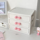 Axyaa Desktop Organizer: Drawer-style Storage Box with Bow Handle for Office Stationery Organization