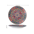 Axyaa Bohemian Round Ceramic Plate 10-inch Steak & Pasta Plate