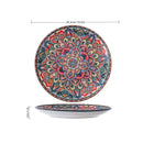 Axyaa Bohemian Round Ceramic Plate 10-inch Steak & Pasta Plate