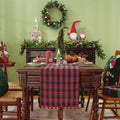 Axyaa Christmas Plaid Jacquard Table Runner for Festive Home Decor