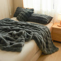 Axyaa Faux Rabbit Fur Blanket: Luxuriously Soft & Warm Sofa Bed Throw Blanket