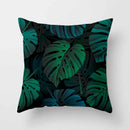Axyaa Tropical Green Plants Pattern Cushion Cover for Sofas and Decor