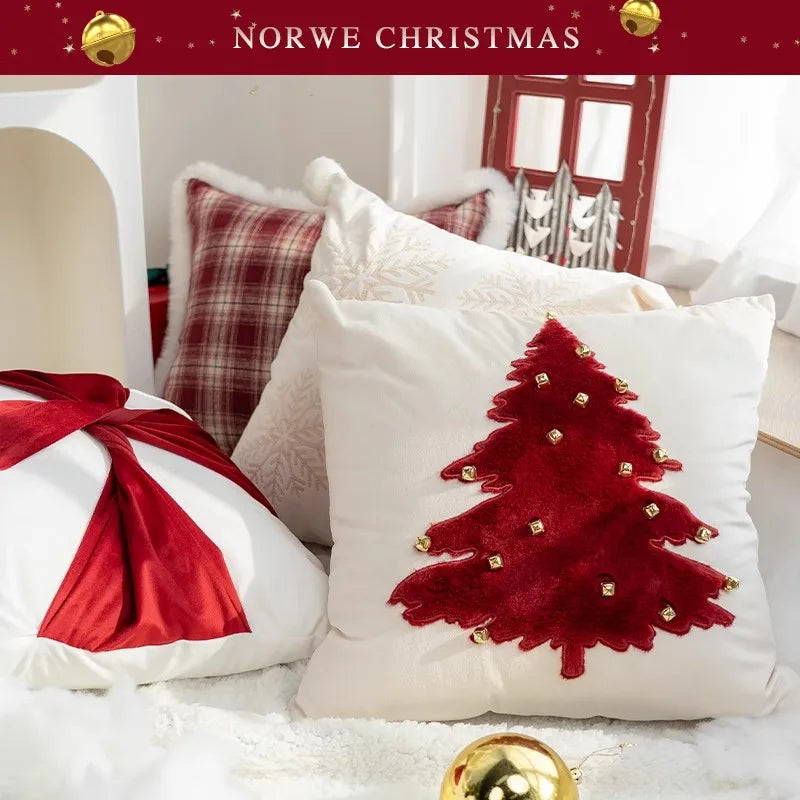 Axyaa Christmas Bell Pillow Cover - Holiday Tree Decoration & Gift