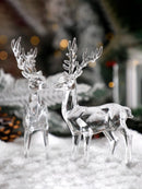 Axyaa Crystal Deer Figurines | Cute Desktop Ornament for Room Decoration