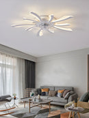 Axyaa 110-240v LED Ceiling Fan Light: Black/White, Intelligent, Creative, for Living Room
