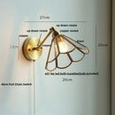 Axyaa Vintage Brass Wall Sconce Clear Glass Up Down Rotate Bedside Lamp