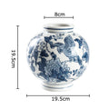 Axyaa Blue White Porcelain Vase Floral Table Decoration Aesthetic Room Decor