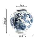 Axyaa Blue White Porcelain Vase Floral Table Decoration Aesthetic Room Decor