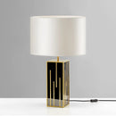 Axyaa Nordic Gold Metal Fabric Shade LED Desk Lamp