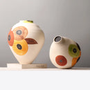 Axyaa Hand-painted Coffee Beans Ceramic Vase
