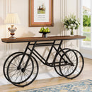 Axyaa Industrial Bicycle Metal Base Console Table, 70.9" Extra Long Narrow Sofa Entryway