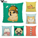 Axyaa Cute Dog Pattern Pillowcase for Home Decor 45X45cm