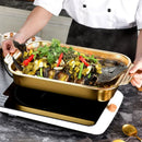 Axyaa Golden Stainless Steel Baking Tray for Cakes, Bread, Seafood & Grilling