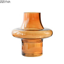 Axyaa Amber Glass Vase Hydroponics Flower Pots Table Decor Aesthetic Floral Room Accent