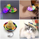 Axyaa Pet Sombrero Hat: Cute Dog Cat Straw Sun Hat with LED Lights