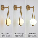 Axyaa Frosted Glass LED Wall Sconce in Copper Black