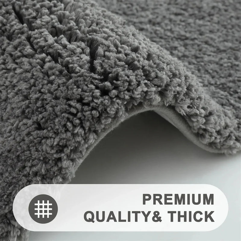 Axyaa Plush Bathroom Rug: Absorbent, Quick Dry, Non-Slip Floor Mat
