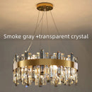 Luxury Axyaa Smoke Grey Crystal Chandelier LED Lighting for Home Decor