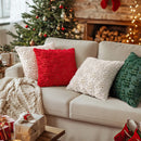 Axyaa Christmas Lanterns Embroidered Pillowcase Cojines, Retro Sofa Pillow Cover, Home Decor