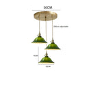 Axyaa Green Glass LED Pendant Lights with Copper Finish