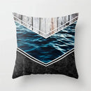 Axyaa Wood Texture Marble Pillowcases - Geometric Cushions Case for Home Decor