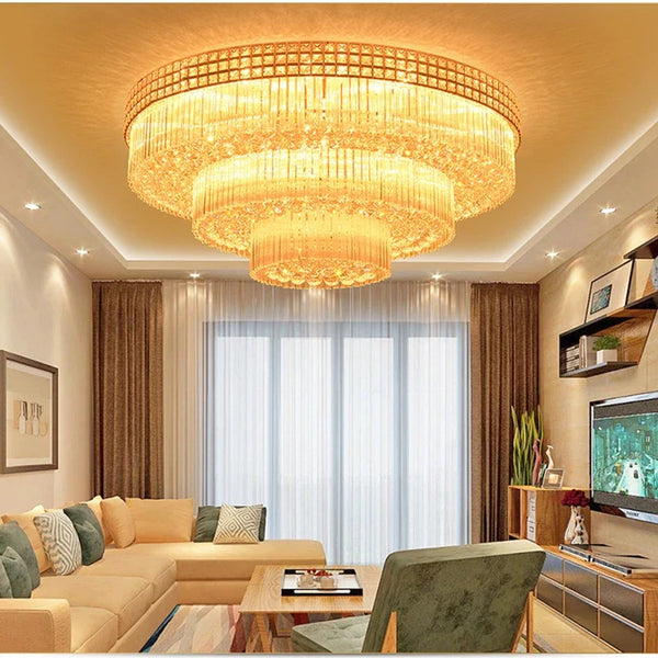Axyaa Crystal LED Chandelier: Elegant Ceiling Lamp for Home, Living Room, Bedroom, Kitchen & Hotel