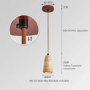 Axyaa Yellow Travertine LED Pendant Lamp Wood Nordic Hanglamp Lustre