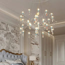 Axyaa Luxury Blue Crystal LED Chandeliers for Living Dining Room Décor