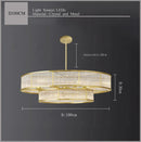 Axyaa Golden Crystal LED Chandelier Luxe Round Pendant Light for Home