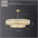 Axyaa Golden Crystal LED Chandelier: Luxurious Round Pendant Light for Dinning & Living Room