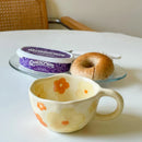Axyaa Hand Pinched Irregular Flower Heart Ceramic Coffee Cup