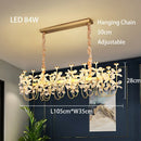 Axyaa Copper Petal Crystal Chandelier LED Dining Room Minimalist Luxury Artistic Lamp